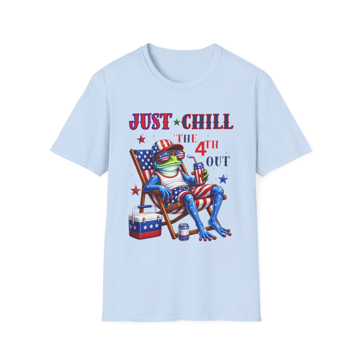 4th of July Frog T-Shirt - "Just Chill the 4th Out" Patriotic Tee
