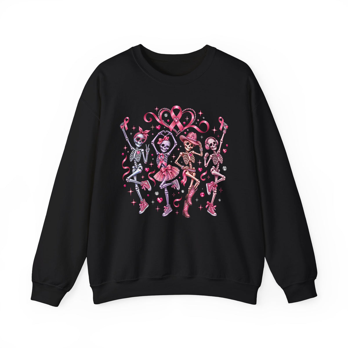 Breast Cancer Awareness Dancing Skeletons Sweatshirt