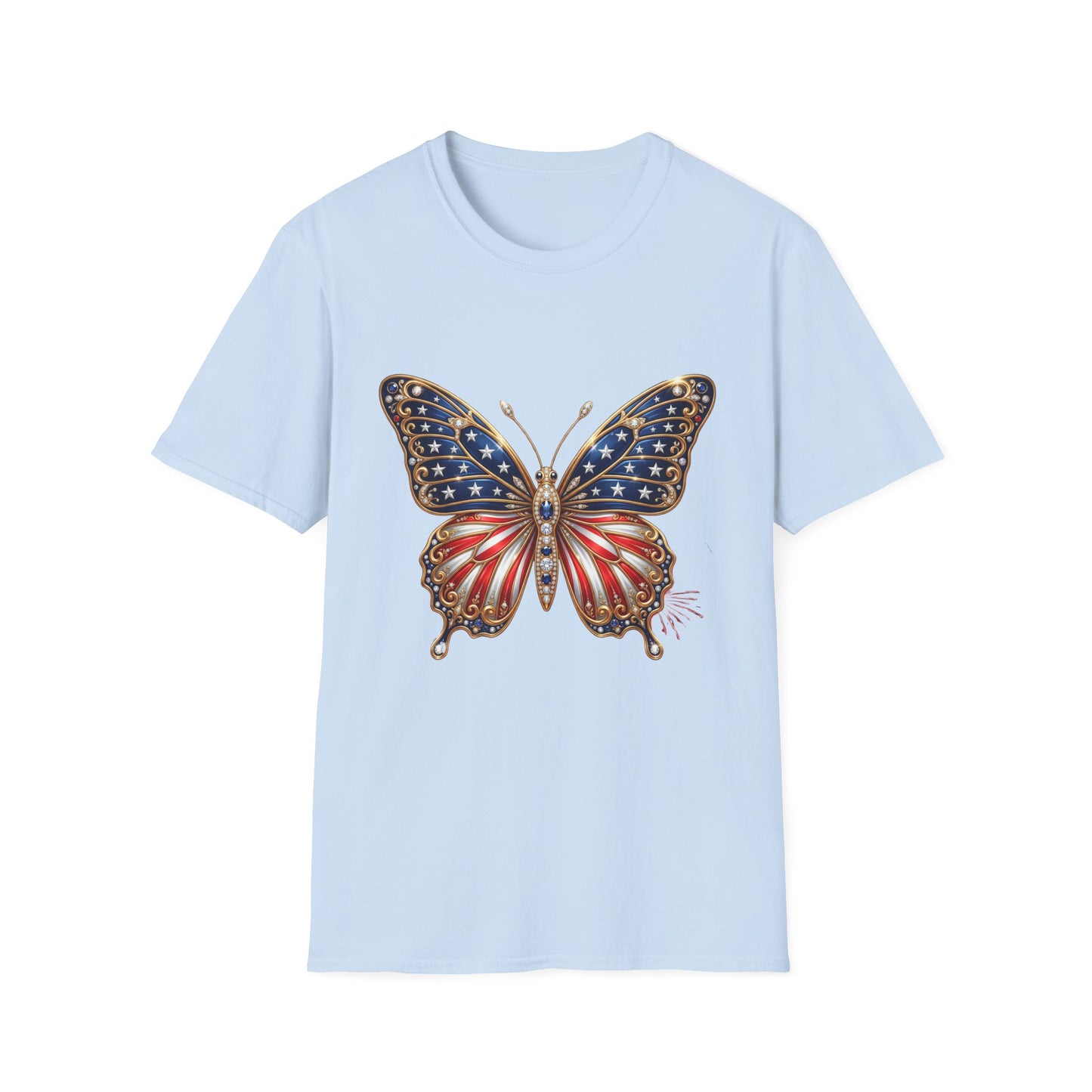 American Flag Butterfly T-Shirt — Patriotic Stars & Stripes Tee