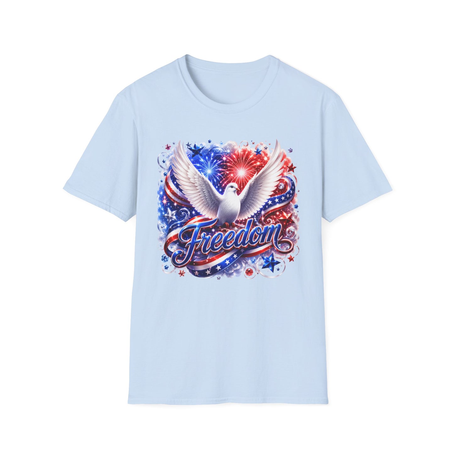 Freedom Dove T-Shirt — Patriotic USA 4th of July Fireworks Tee