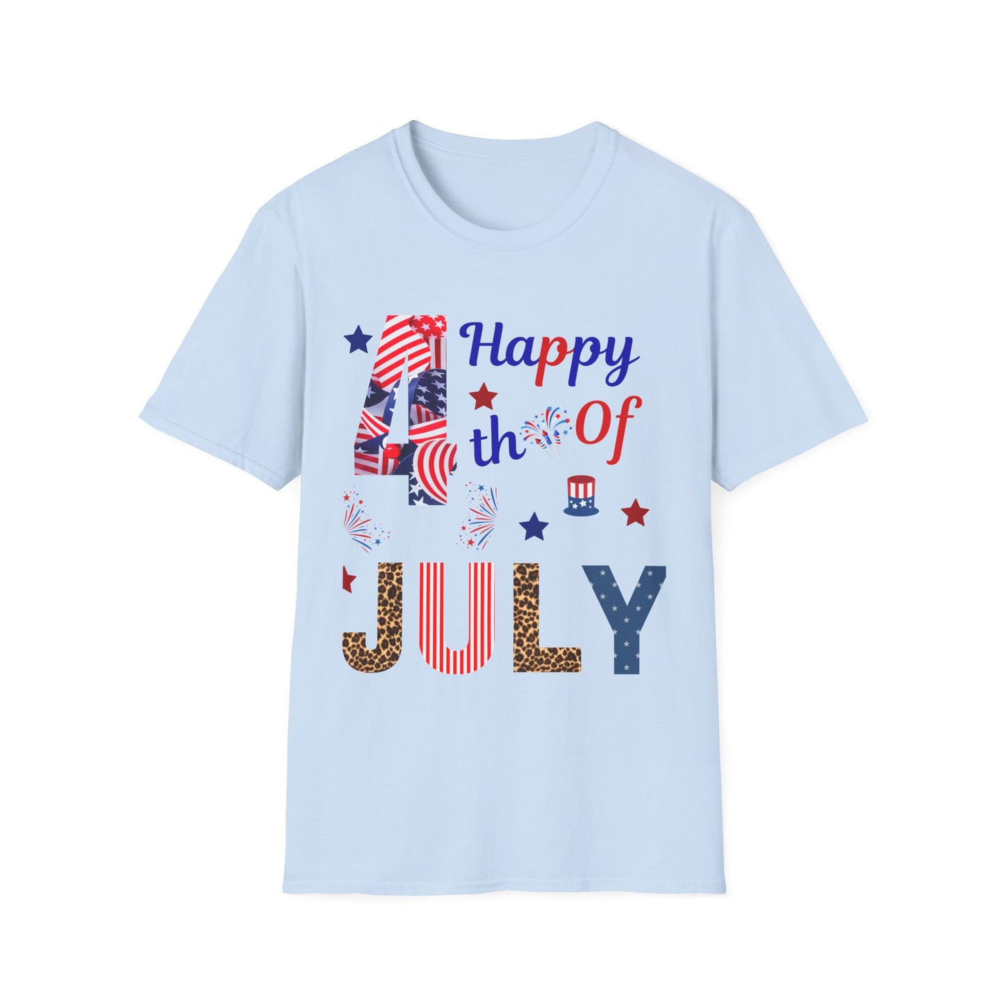 4th of July T-Shirt – "Happy 4th of July" Patriotic Stars & Stripes Tee