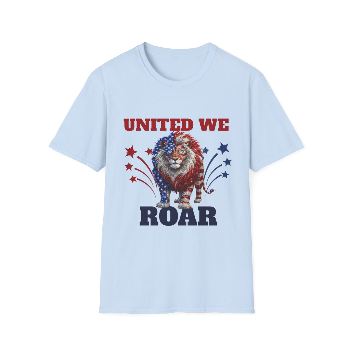 United We Roar T-Shirt — Patriotic American Lion Tee