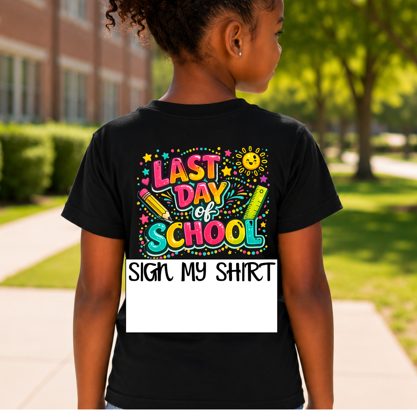 Last Day of School Youth Tee β "Sign My Shirt" Bright Celebration Tee