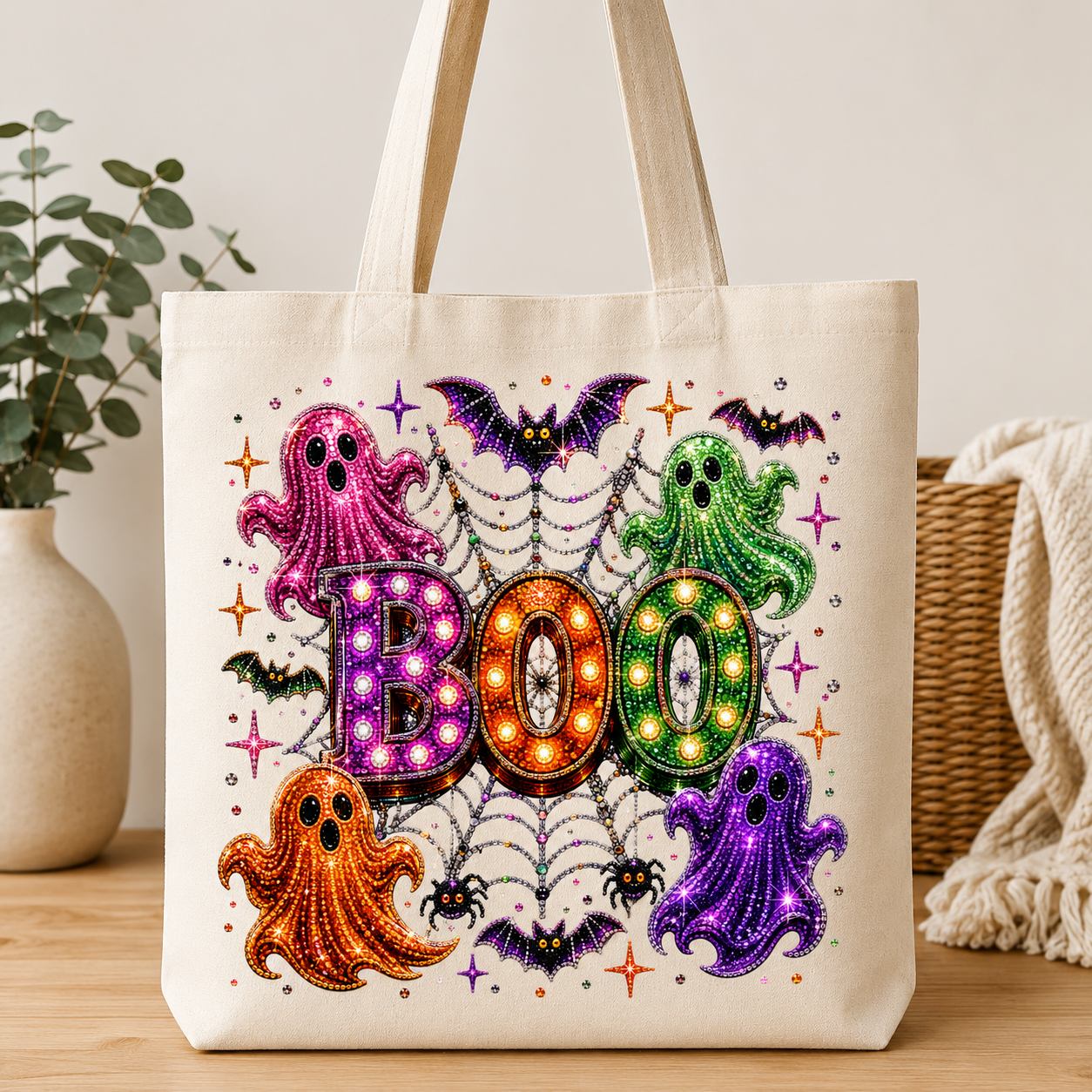 Sparkling Halloween BOO Ghosts Digital Design