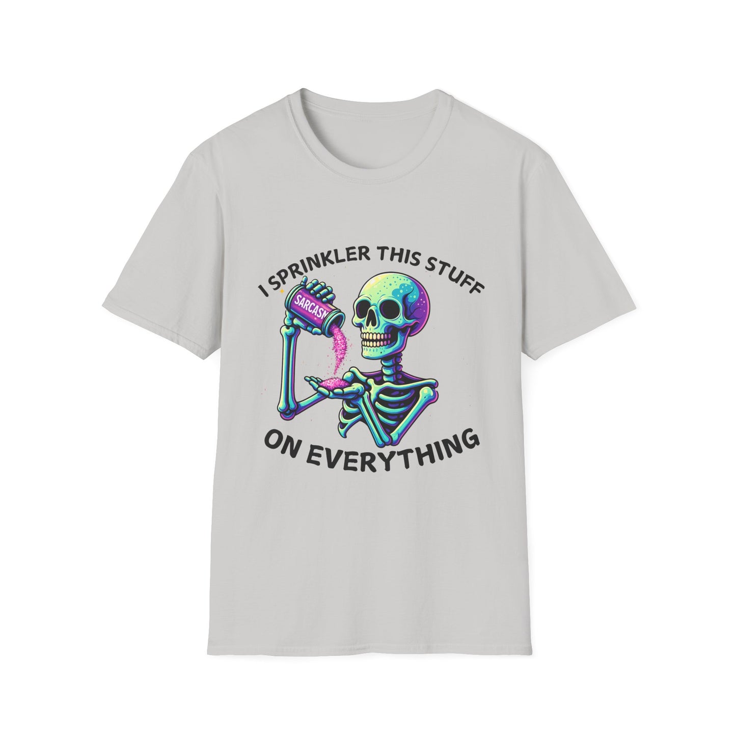 Sarcasm Skeleton Shirt – Funny Gothic Graphic Tee, Neon Skeleton Humor Shirt, Dark Humor Aesthetic Tee