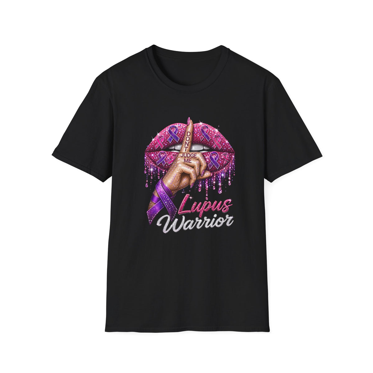 Lupus Warrior T-Shirt — Pink Ribbon ‘Don't Judge Me’ Lips Design