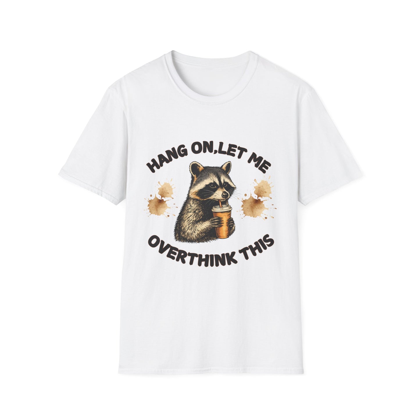 Cute Raccoon Coffee T-Shirt | Funny Animal Lover Tee | Cozy Aesthetic Graphic Shirt