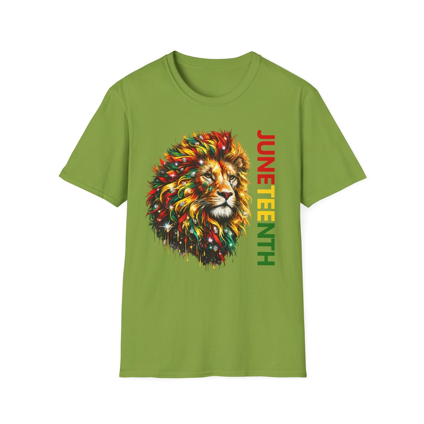 King of Freedom Juneteenth Lion Shirt-Colorful Rasta Mane Juneteenth Tee