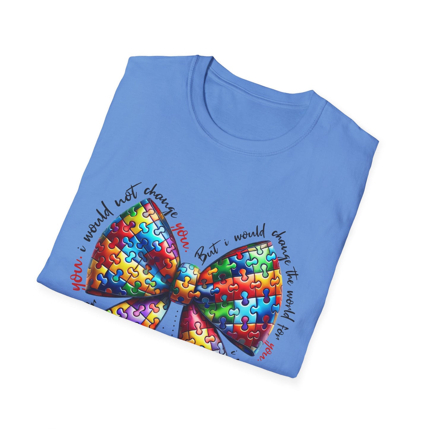 "Autism Pride Bow Tee – Change the World for You"