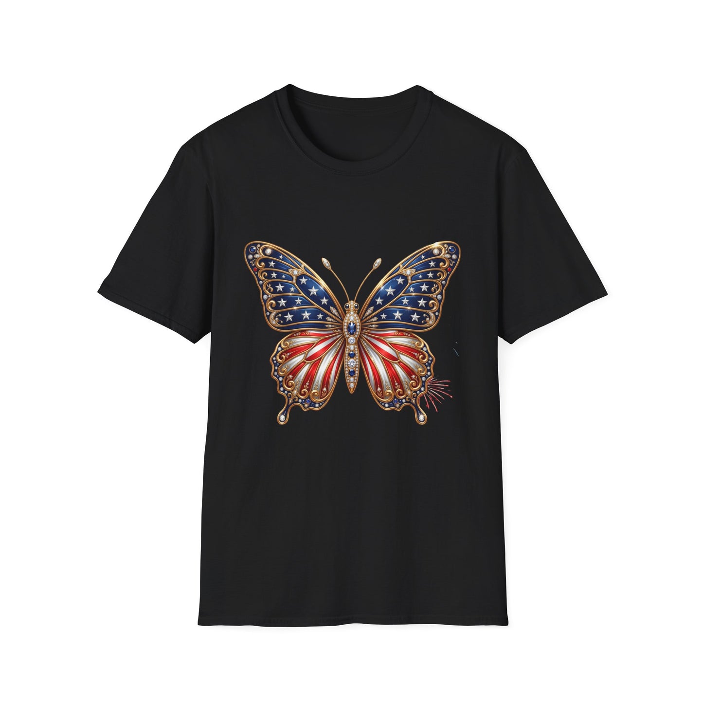 American Flag Butterfly T-Shirt — Patriotic Stars & Stripes Tee