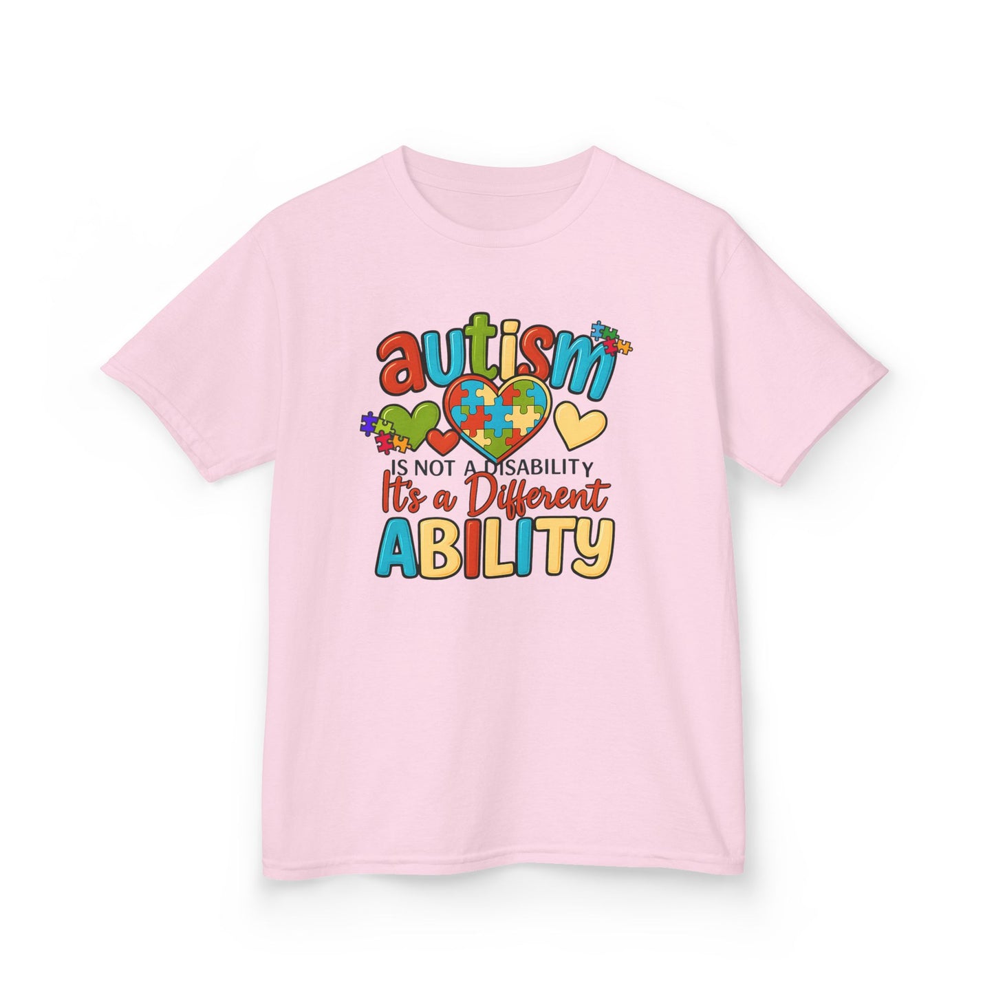 Inspirational Autism Graphic Tee  Not a Disability, Just a Different Ability