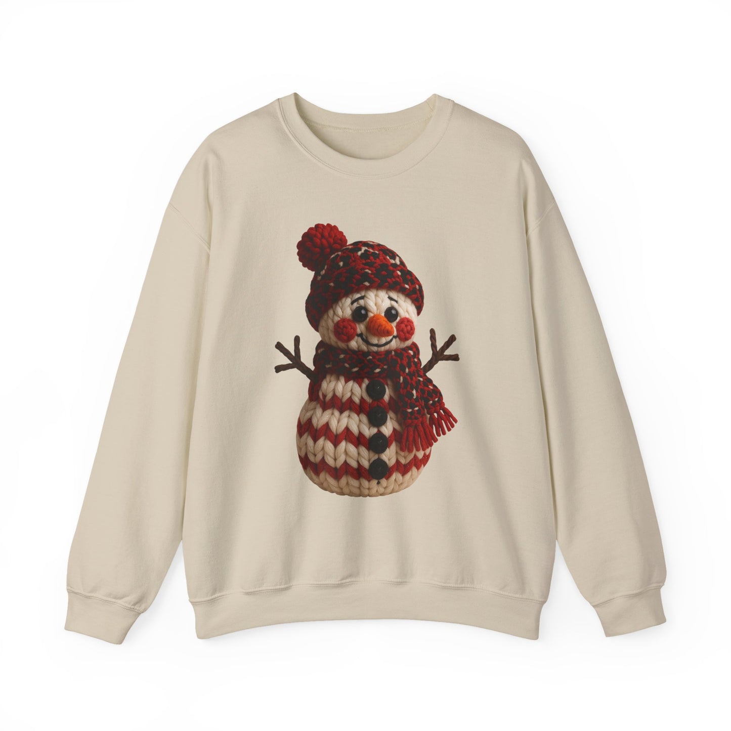 Snowman Knit Crewneck Sweatshirt — Cozy Holiday Sweater
