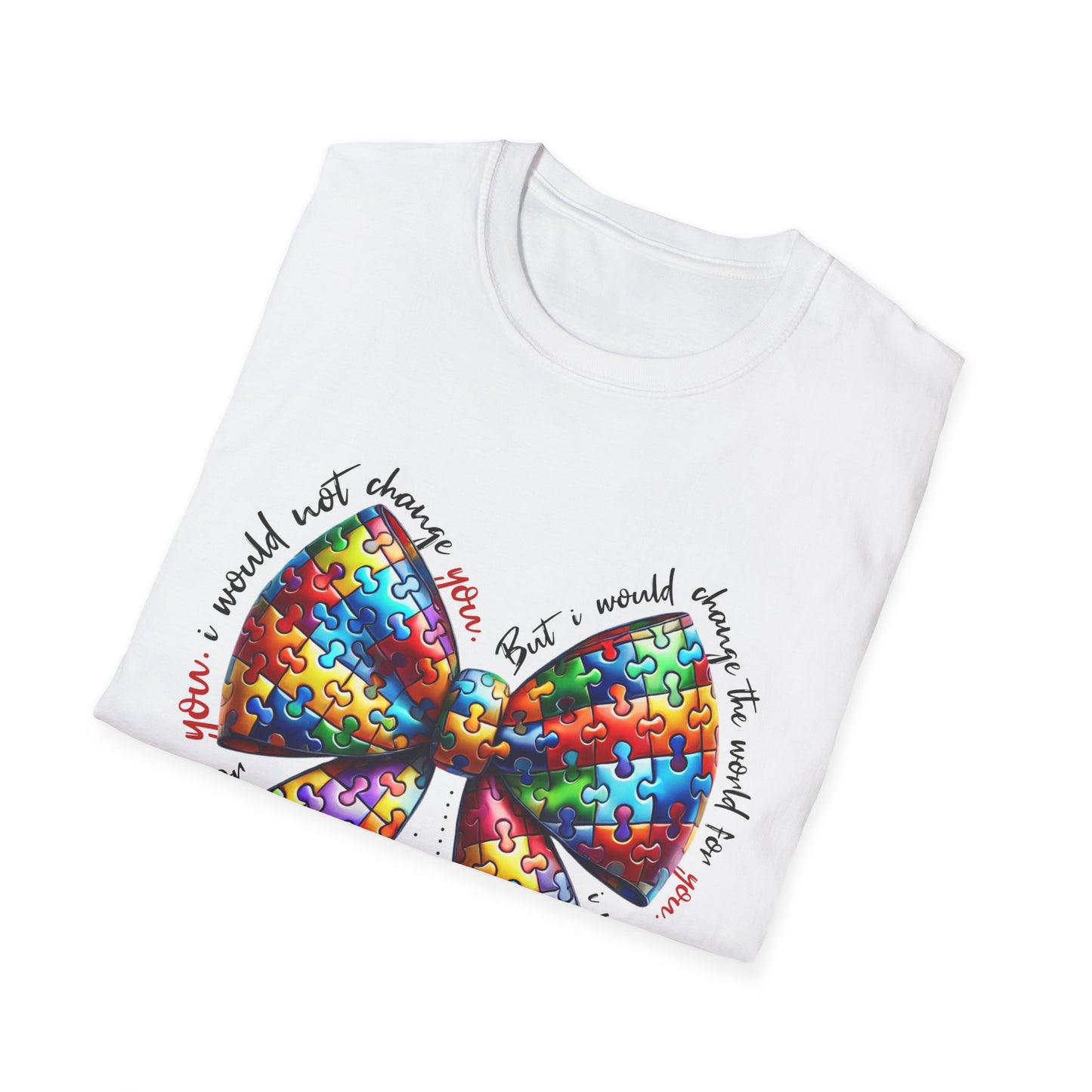 "Autism Pride Bow Tee – Change the World for You"