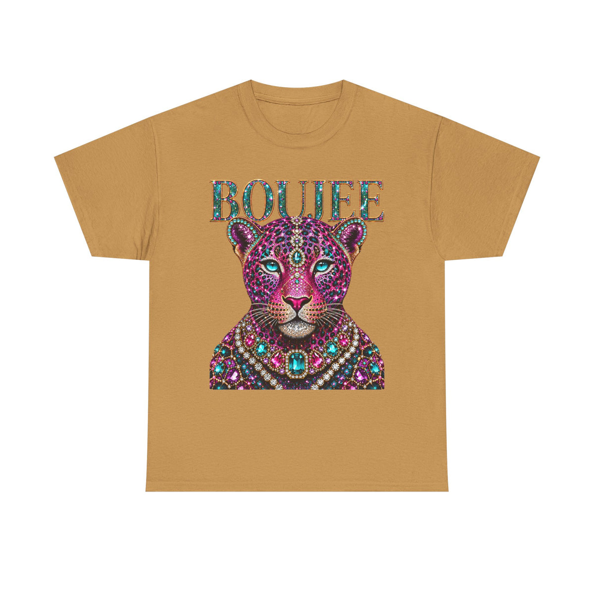 Boujee Leopard T-Shirt — Gemstone Jewel-Tone Graphic Tee