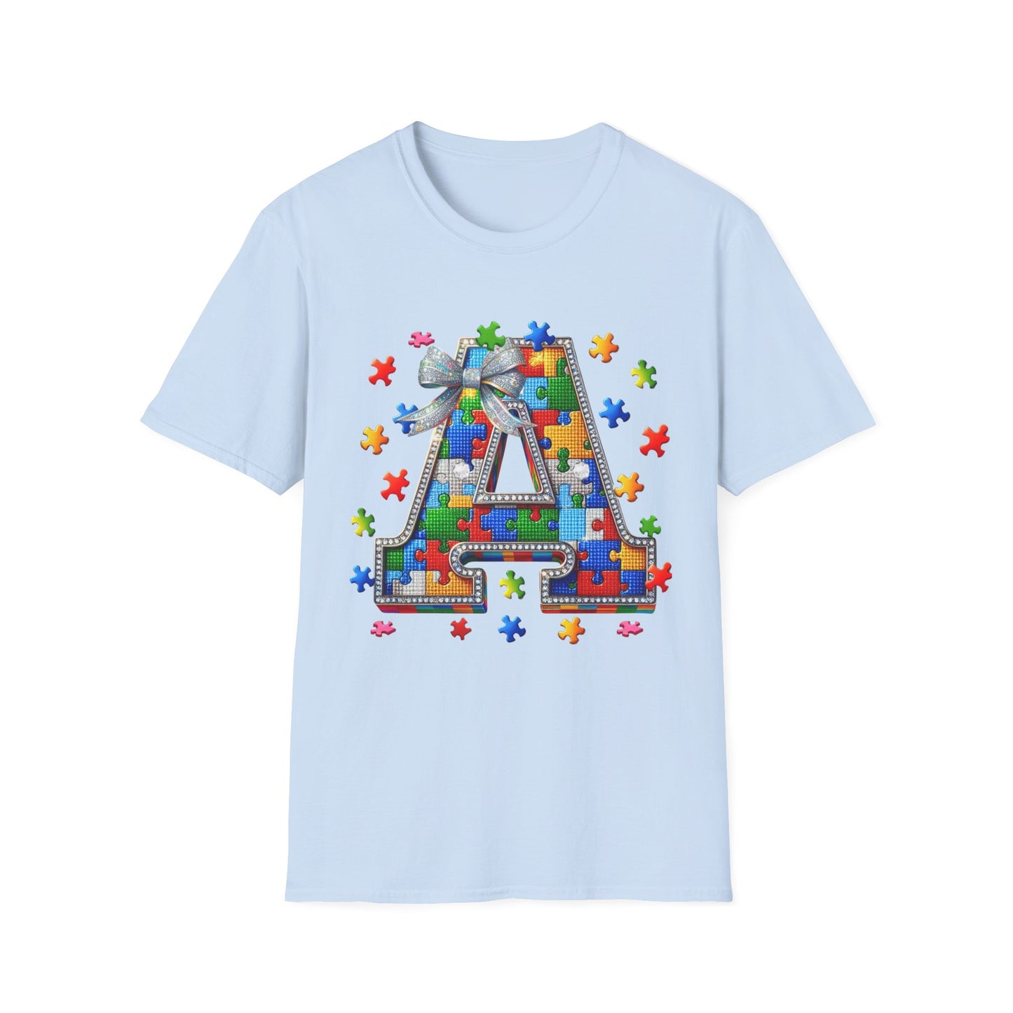 "A is for Autism Awareness – Puzzle Piece Tee"