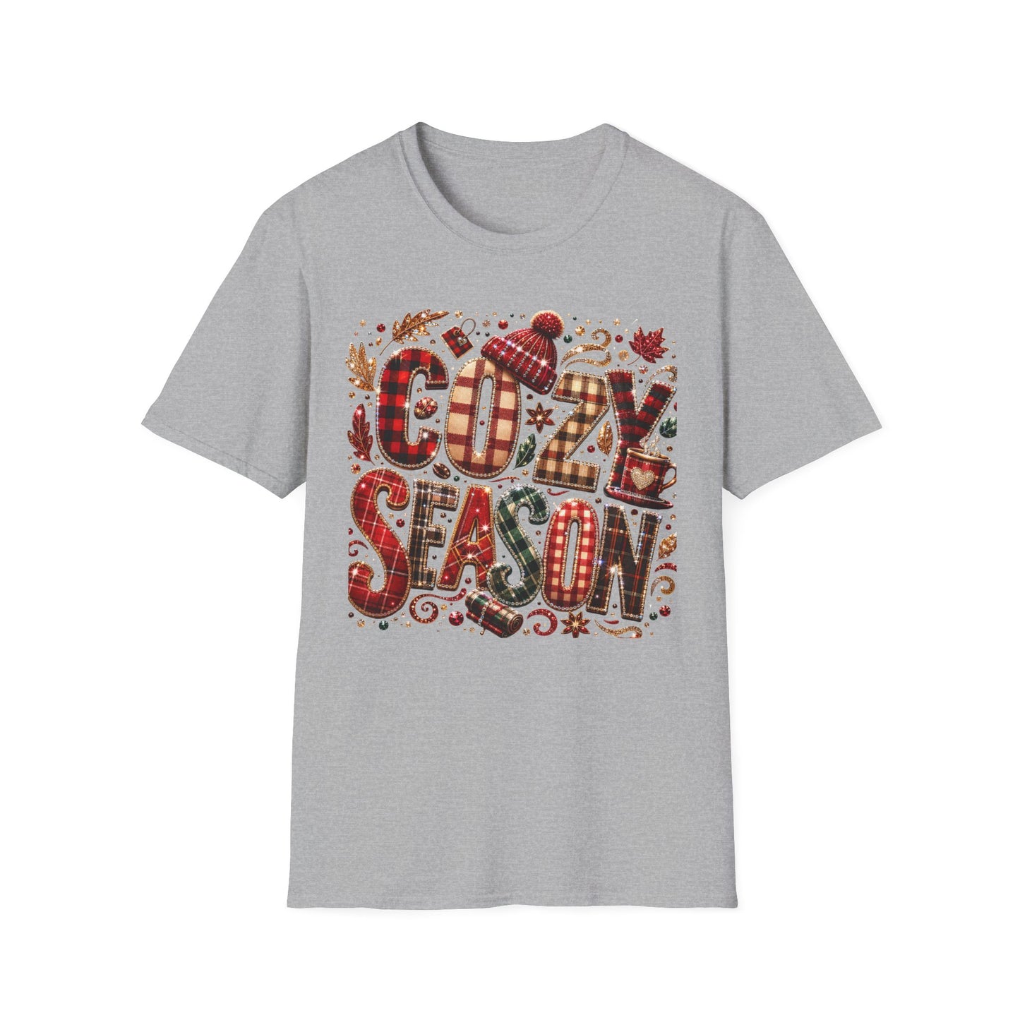 Cozy Season T-Shirt — Plaid Winter Holiday Graphic
