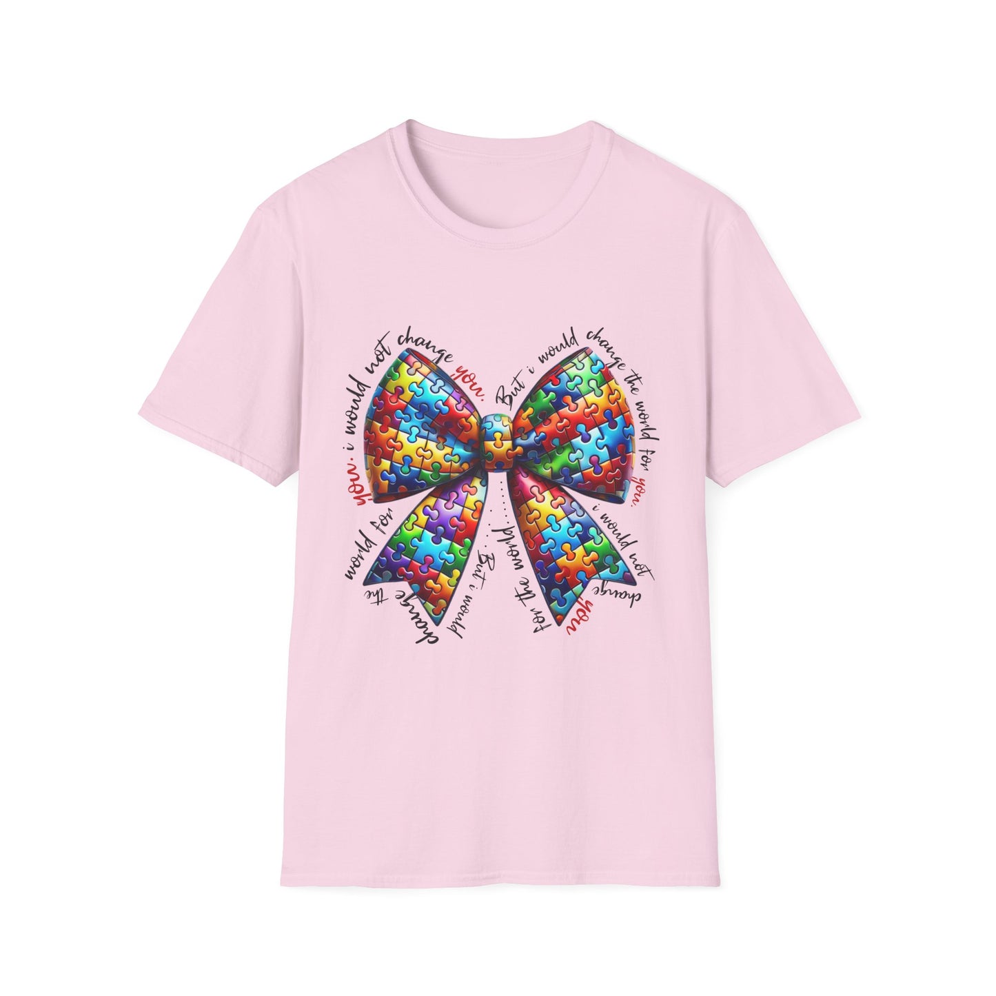 "Autism Pride Bow Tee – Change the World for You"