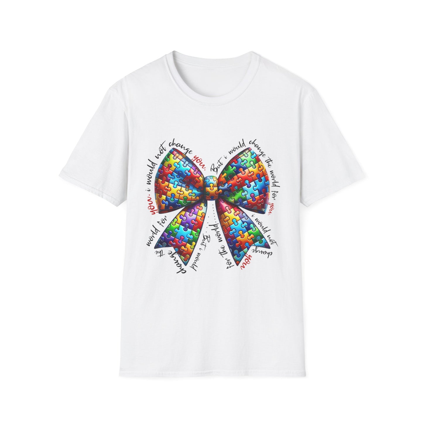 "Autism Pride Bow Tee – Change the World for You"