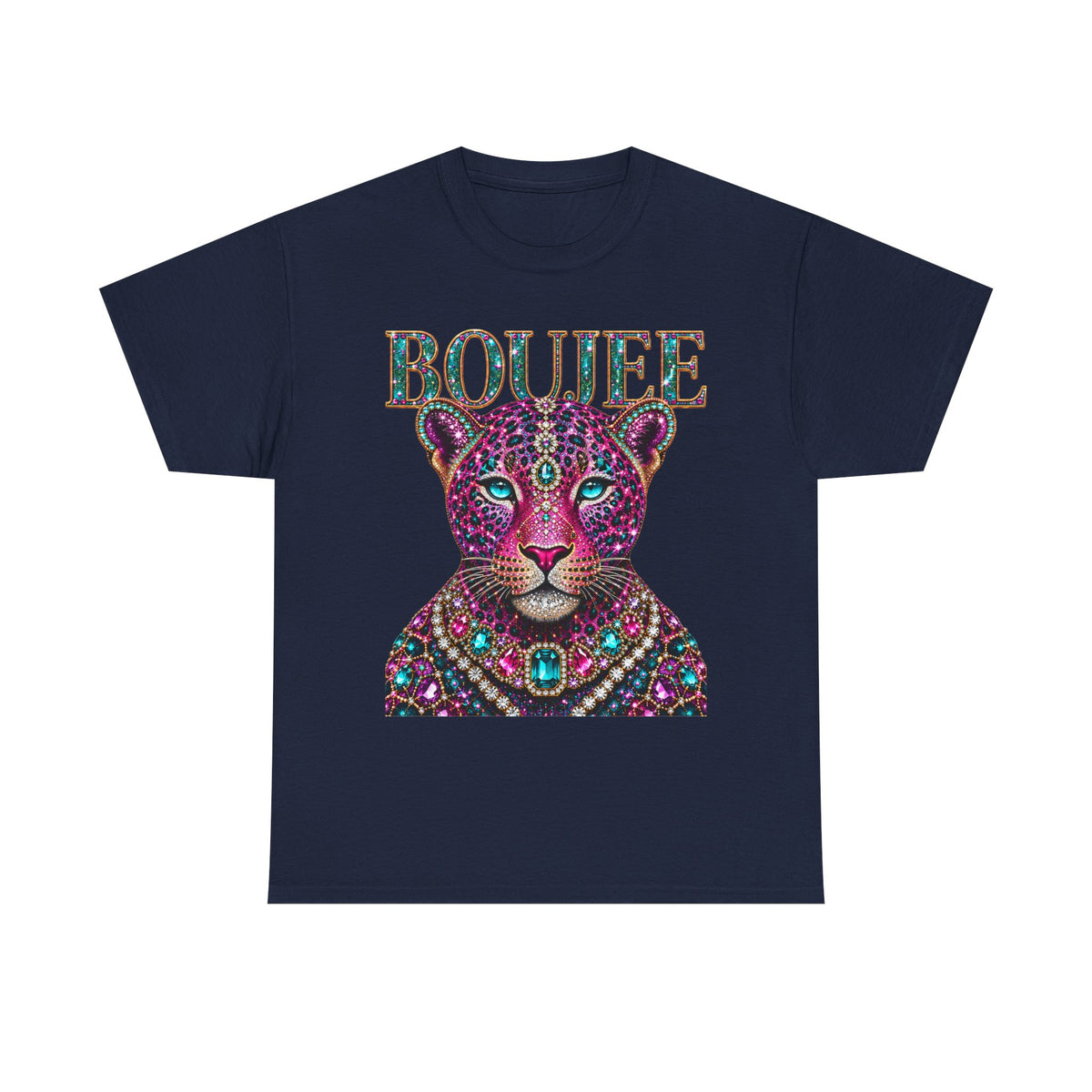 Boujee Leopard T-Shirt — Gemstone Jewel-Tone Graphic Tee