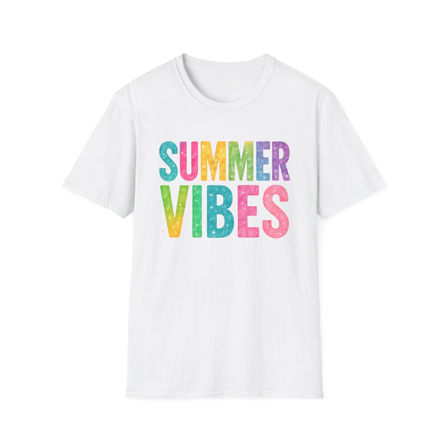 Rainbow Bling Summer Tee – Fun in the Sun Vibes