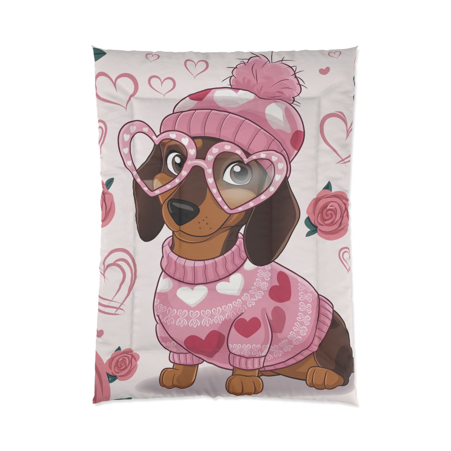 Cozy Dachshund Comforter / Matching Pillow Shams & Curtains Also Available!