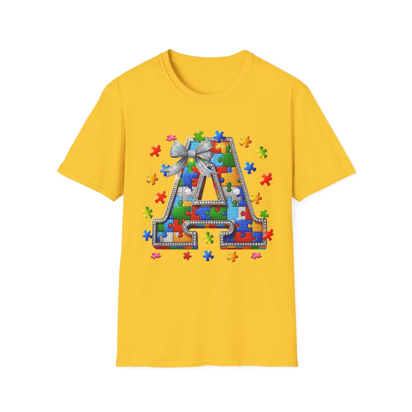 "A is for Autism Awareness – Puzzle Piece Tee"