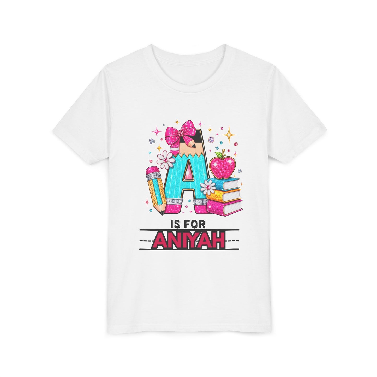 Youth Tee — "A Is For Anyah" Cute Back-to-School Name Shirt