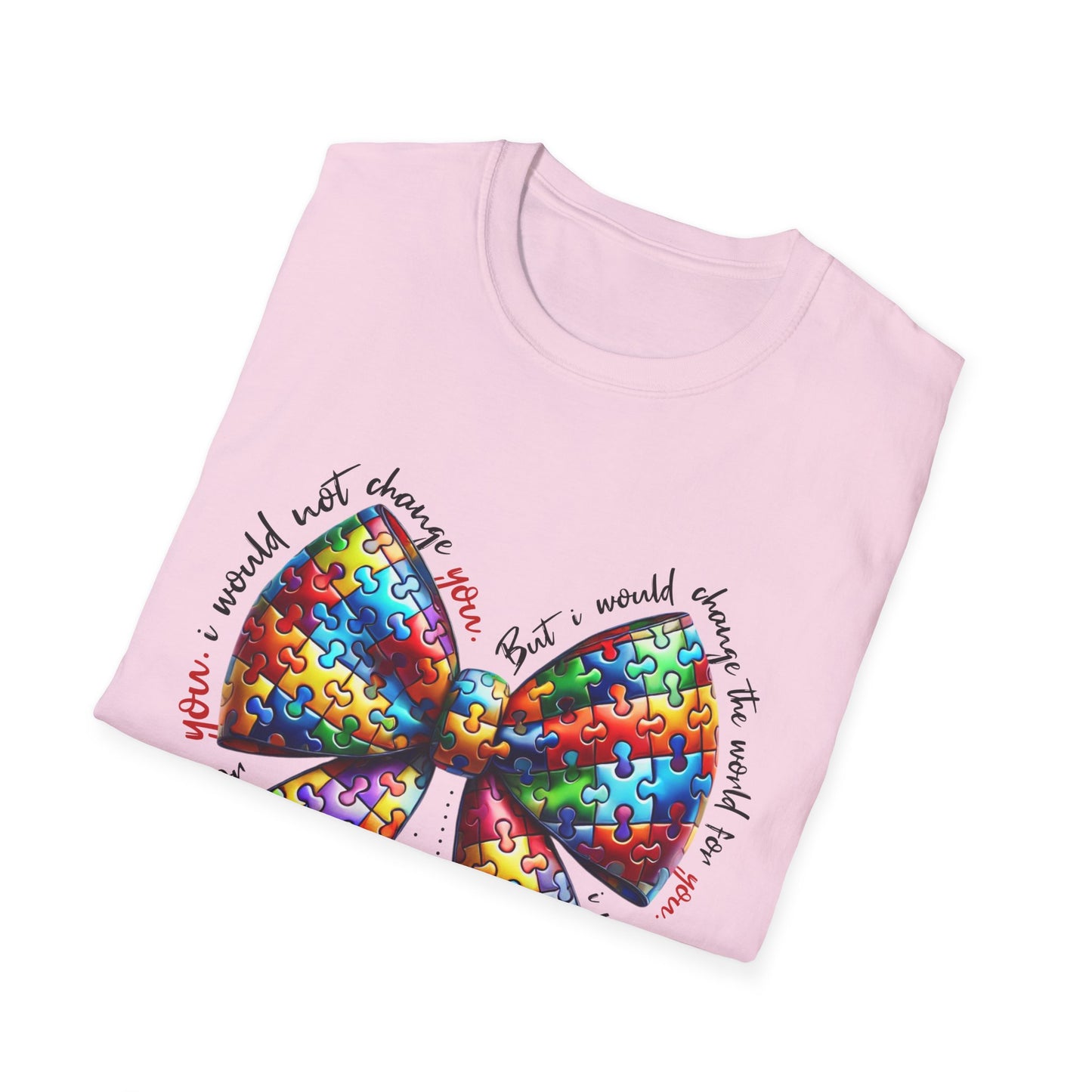 "Autism Pride Bow Tee – Change the World for You"