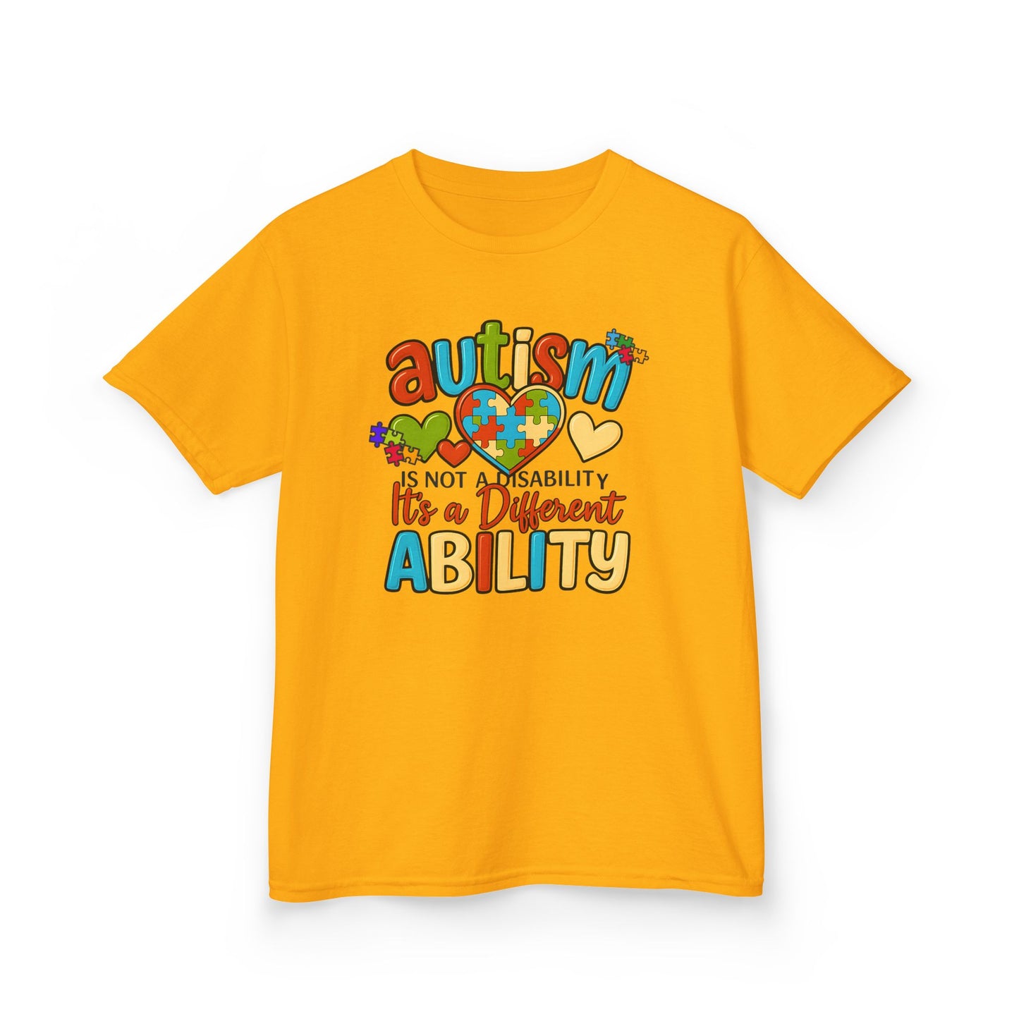 Inspirational Autism Graphic Tee  Not a Disability, Just a Different Ability