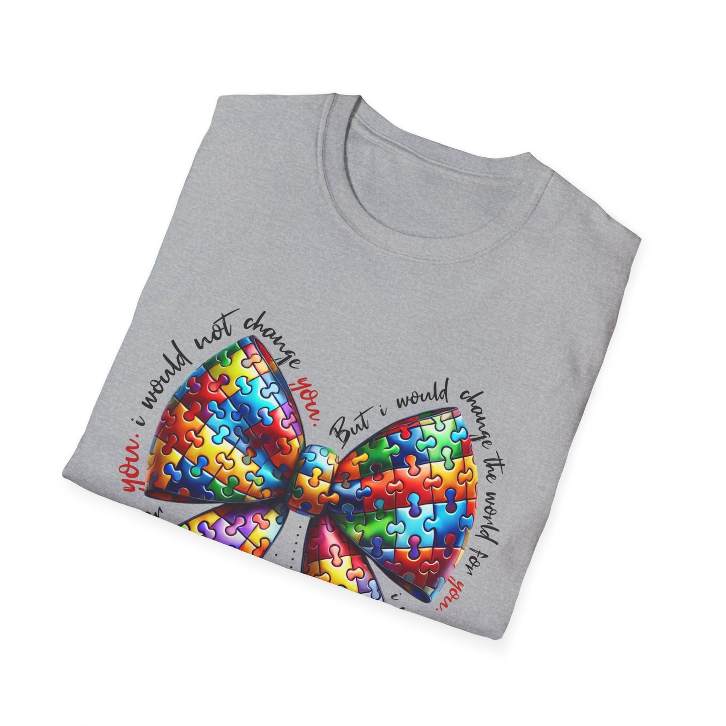 "Autism Pride Bow Tee – Change the World for You"