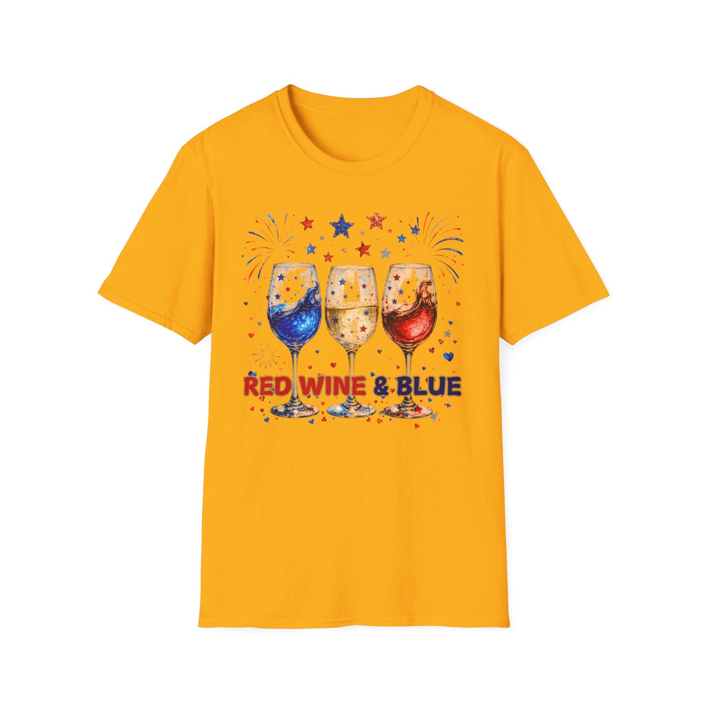 Stars, Fireworks & Wine Patriotic Shirt (4th of July)