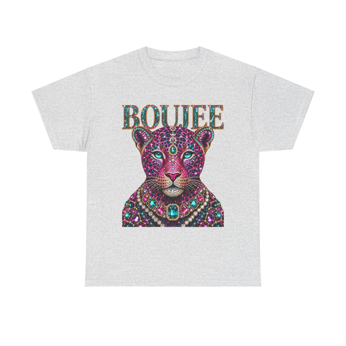 Boujee Leopard T-Shirt — Gemstone Jewel-Tone Graphic Tee