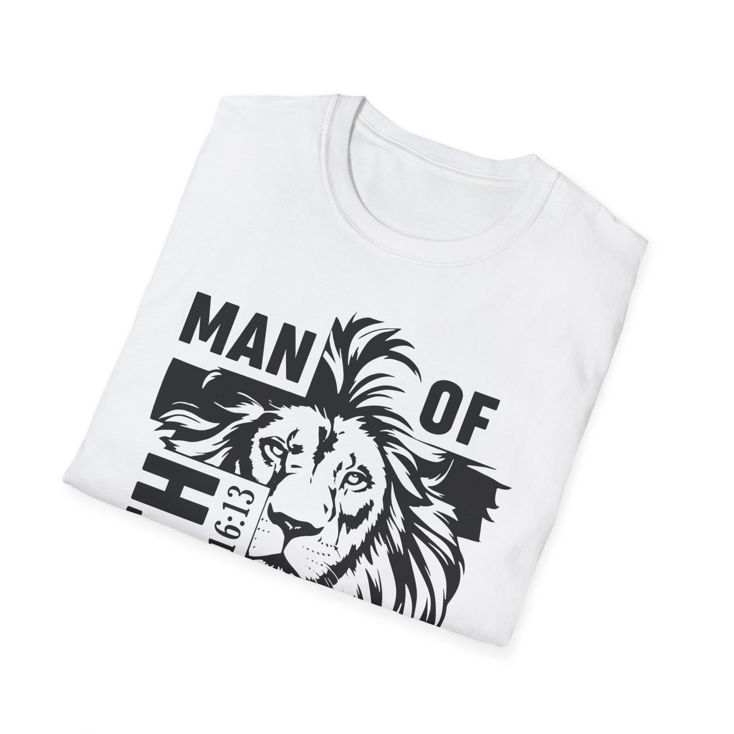Man of Faith – Lion of Strength Softstyle Tee   Man of Faith Lion Design - Christian Apparel