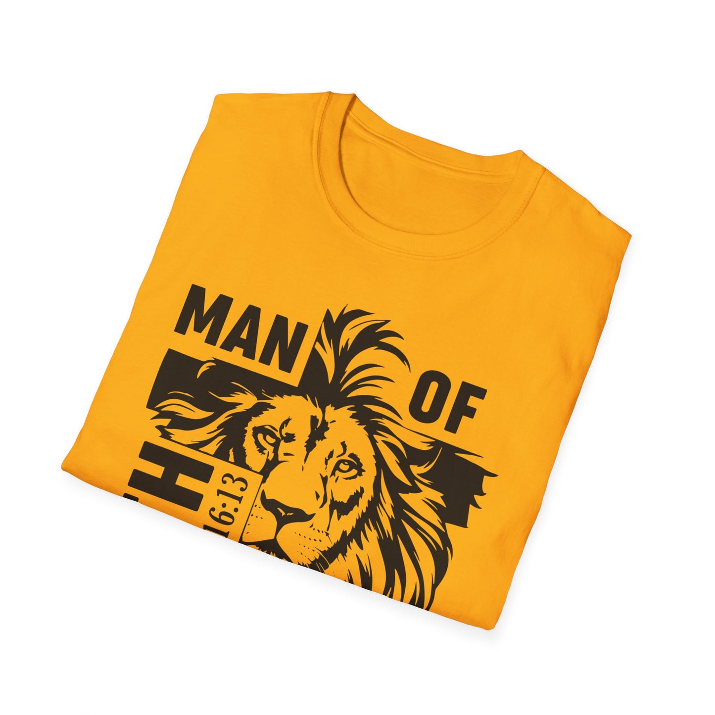Man of Faith – Lion of Strength Softstyle Tee   Man of Faith Lion Design - Christian Apparel