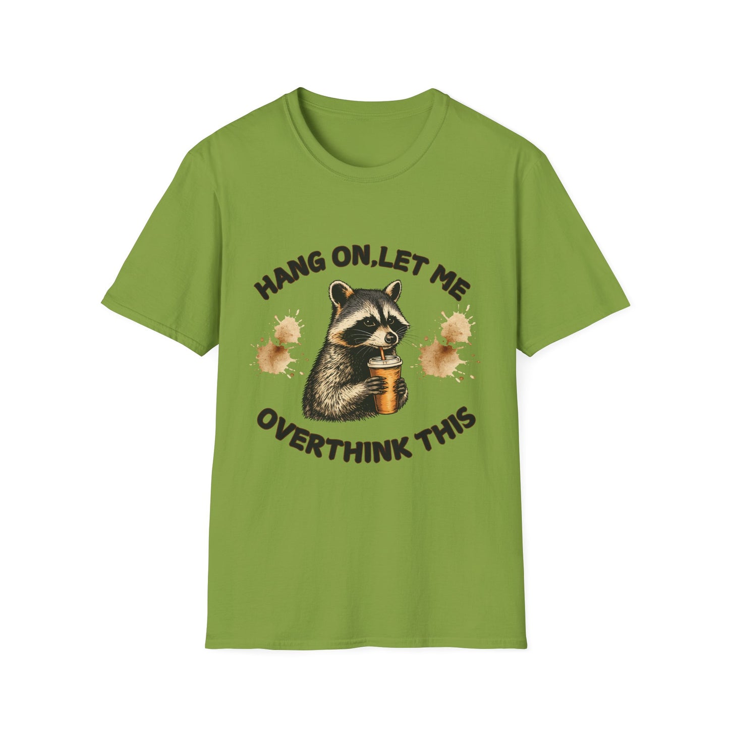 Cute Raccoon Coffee T-Shirt | Funny Animal Lover Tee | Cozy Aesthetic Graphic Shirt