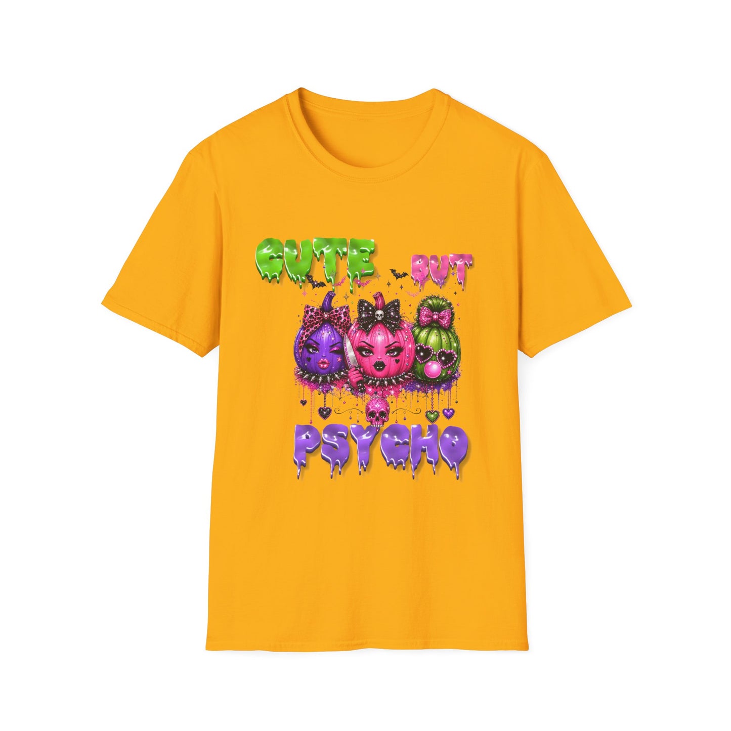 Cute But Psycho Halloween Pumpkin Girls PNG