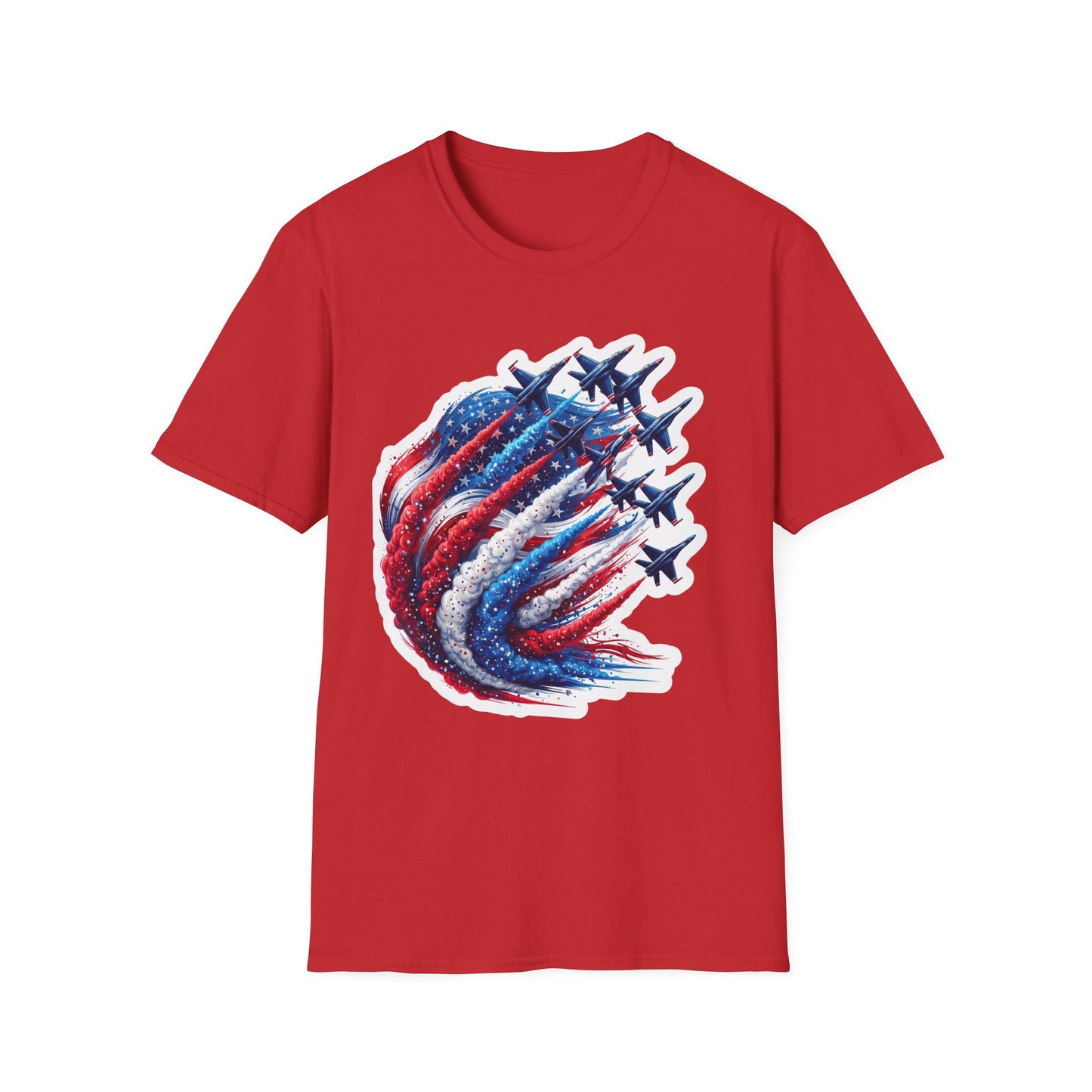 Patriotic Jet Formation T-Shirt — American Flag Airshow Top