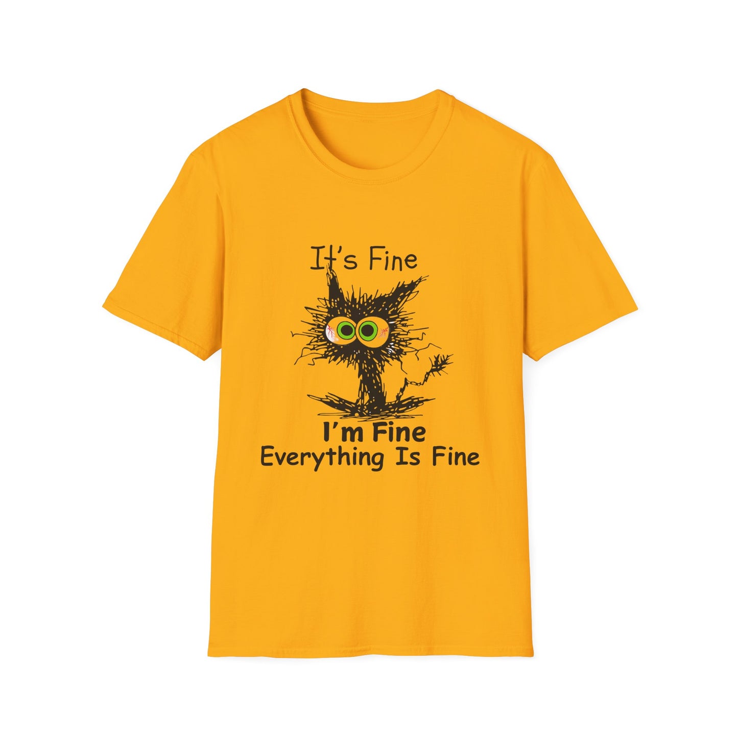 👉 “Funny Cat Graphic Tee – Crazy Eyes Cartoon Shirt”