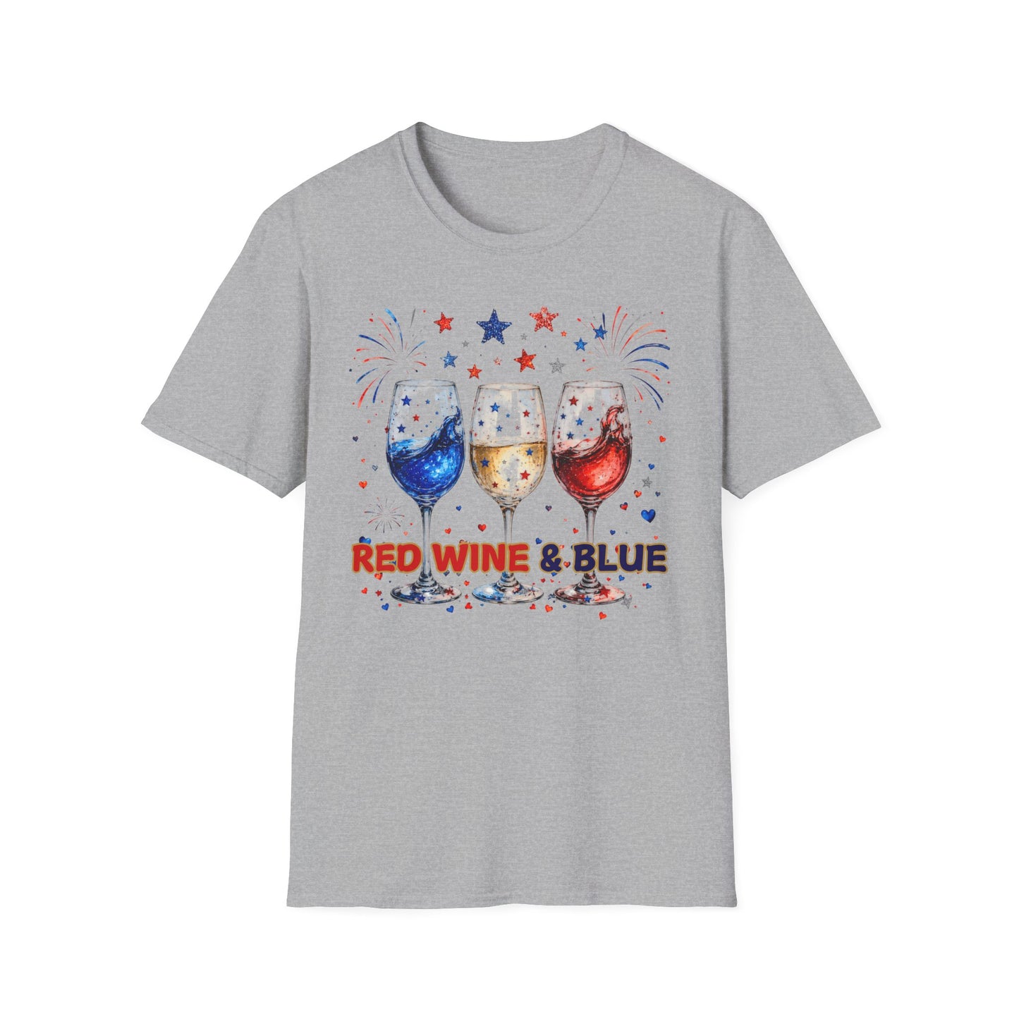 Stars, Fireworks & Wine Patriotic Shirt (4th of July)