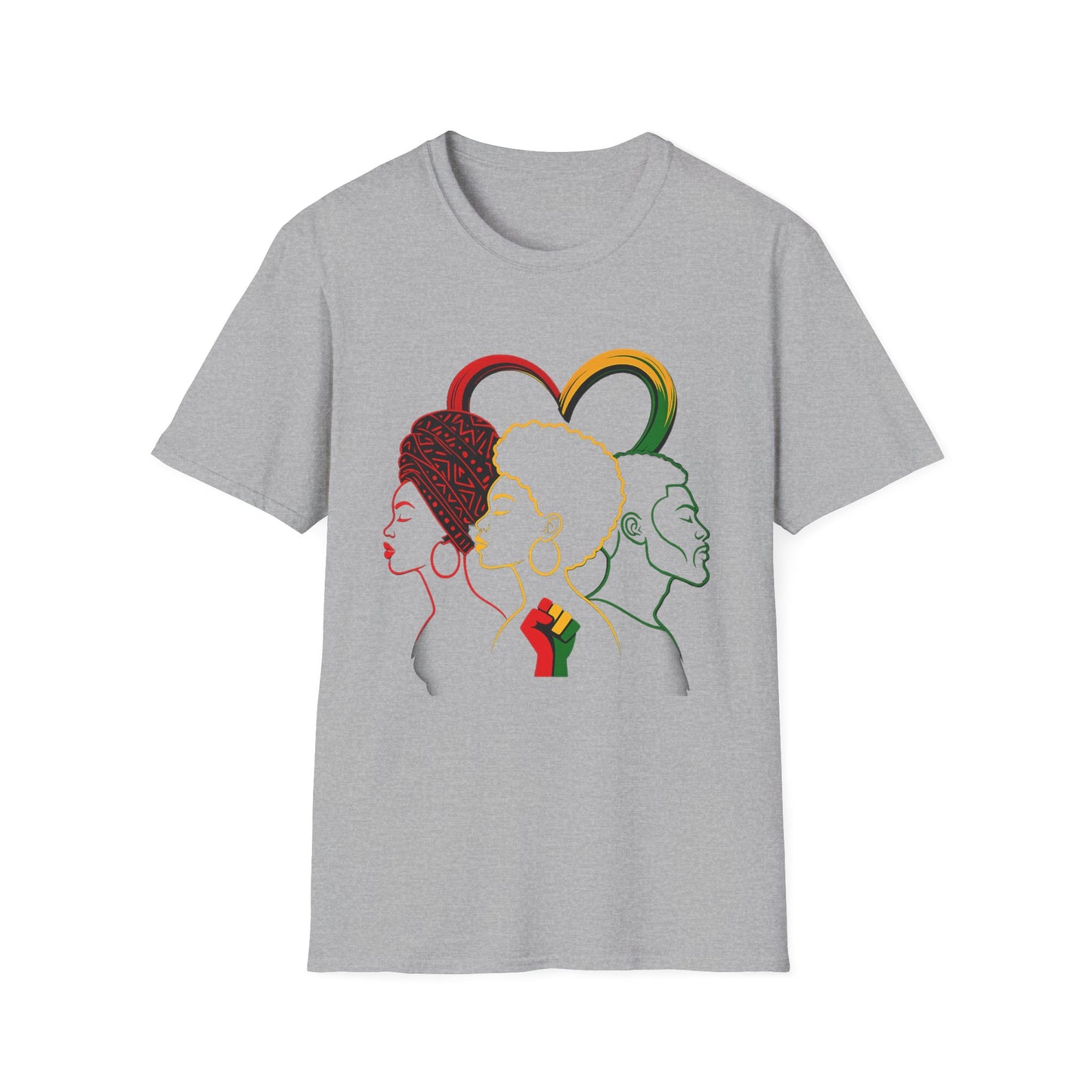 Afro Heart T-Shirt — Black Pride Outline Design