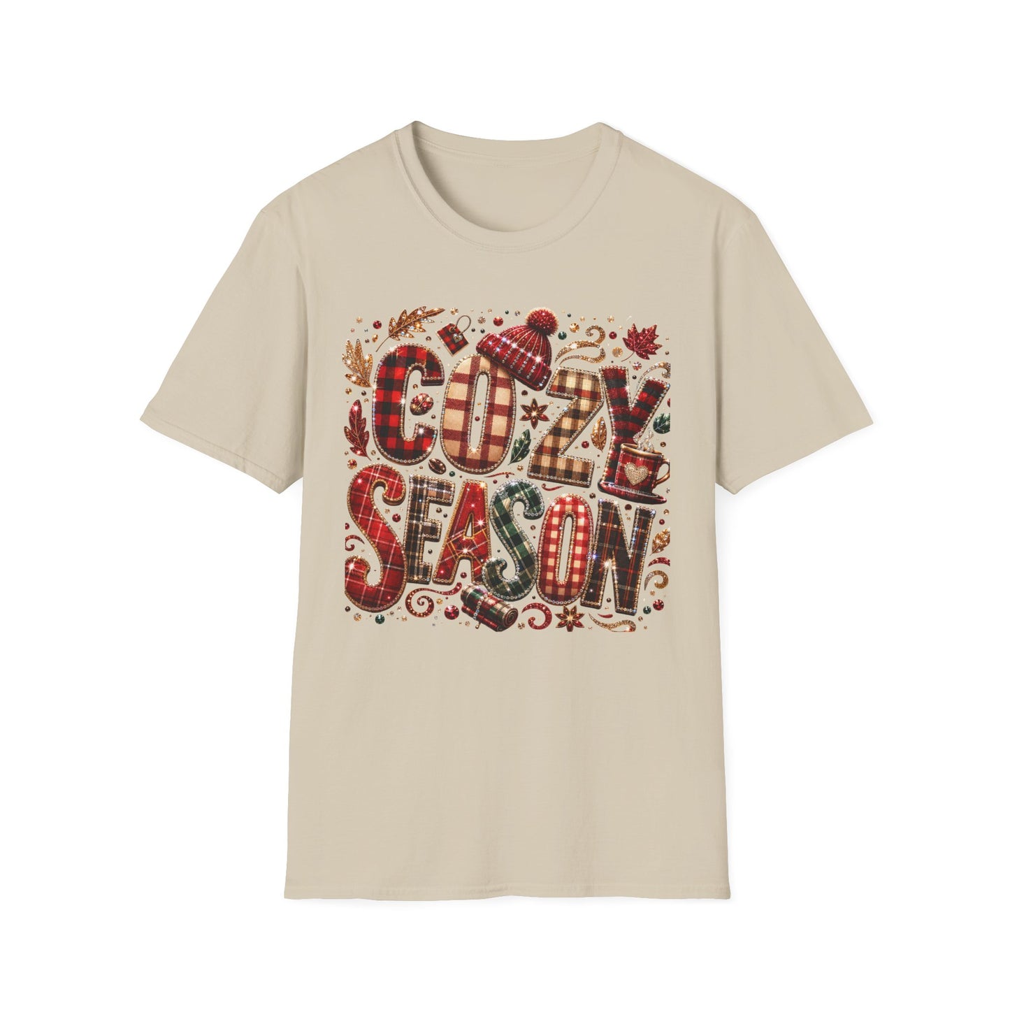 Cozy Season T-Shirt — Plaid Winter Holiday Graphic