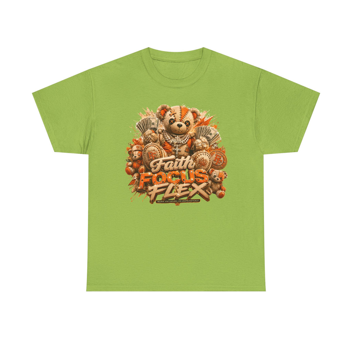 Faith, Focus, Flex Teddy Bear Graphic Tee
