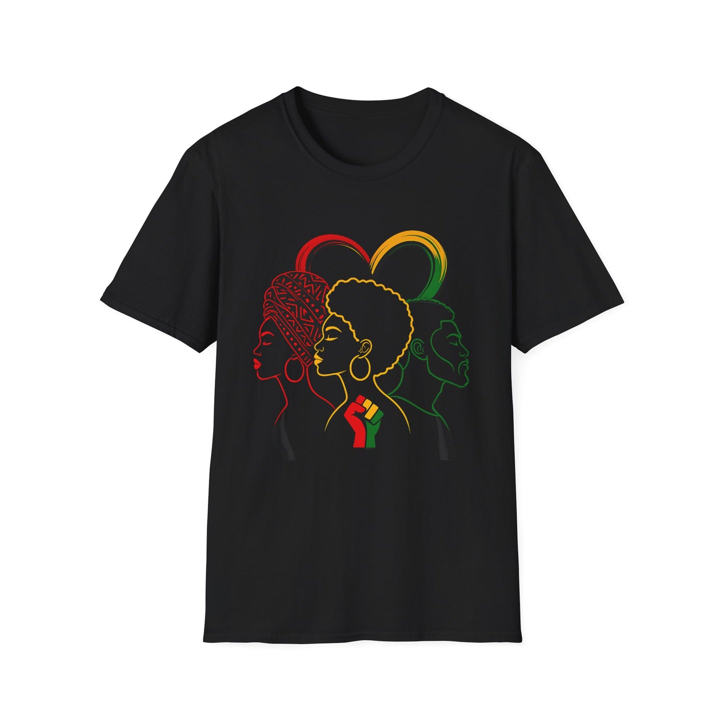 Afro Heart T-Shirt — Black Pride Outline Design