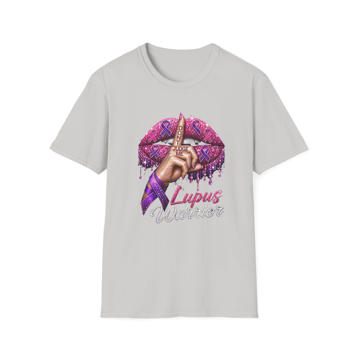 Lupus Warrior T-Shirt — Pink Ribbon ‘Don't Judge Me’ Lips Design