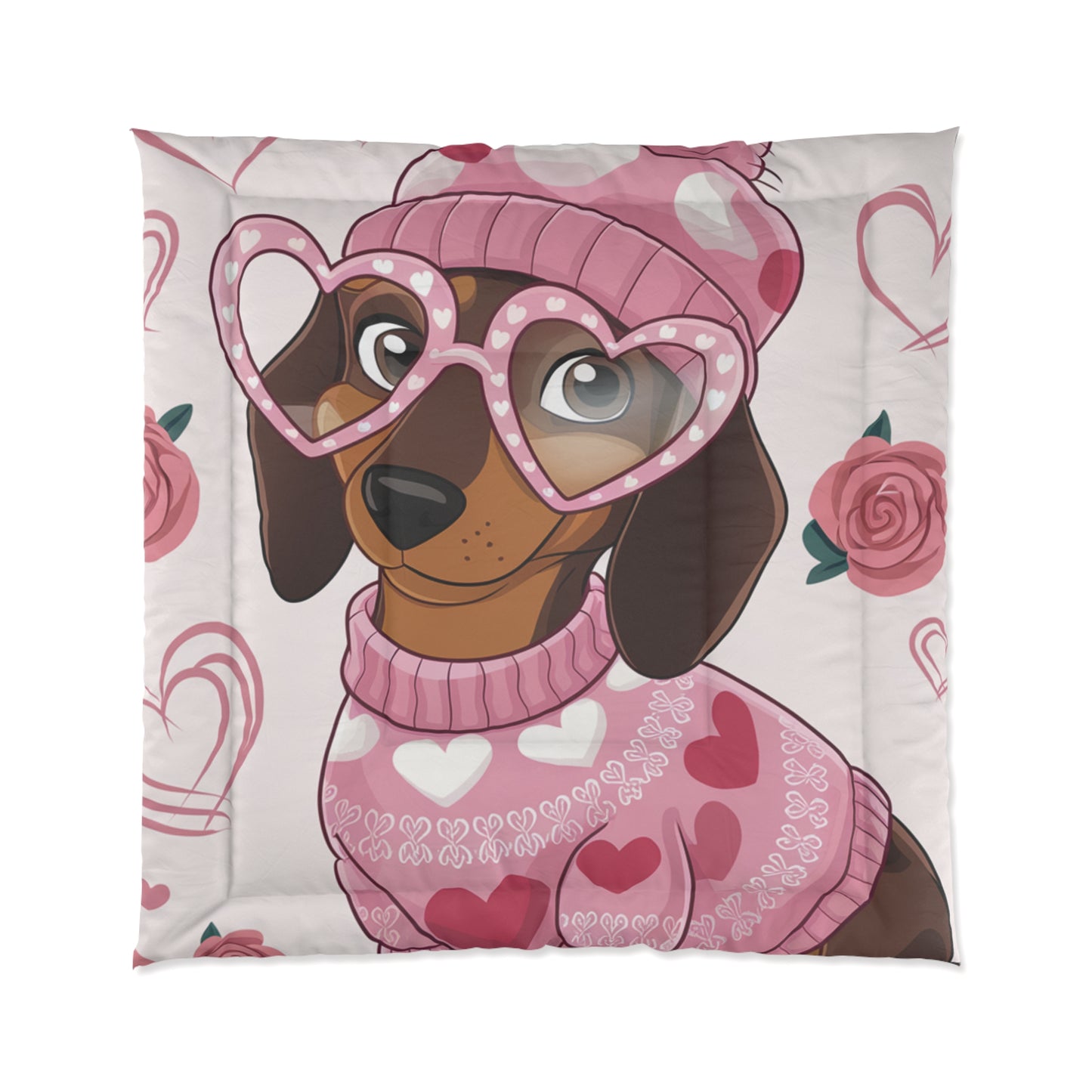 Cozy Dachshund Comforter / Matching Pillow Shams & Curtains Also Available!