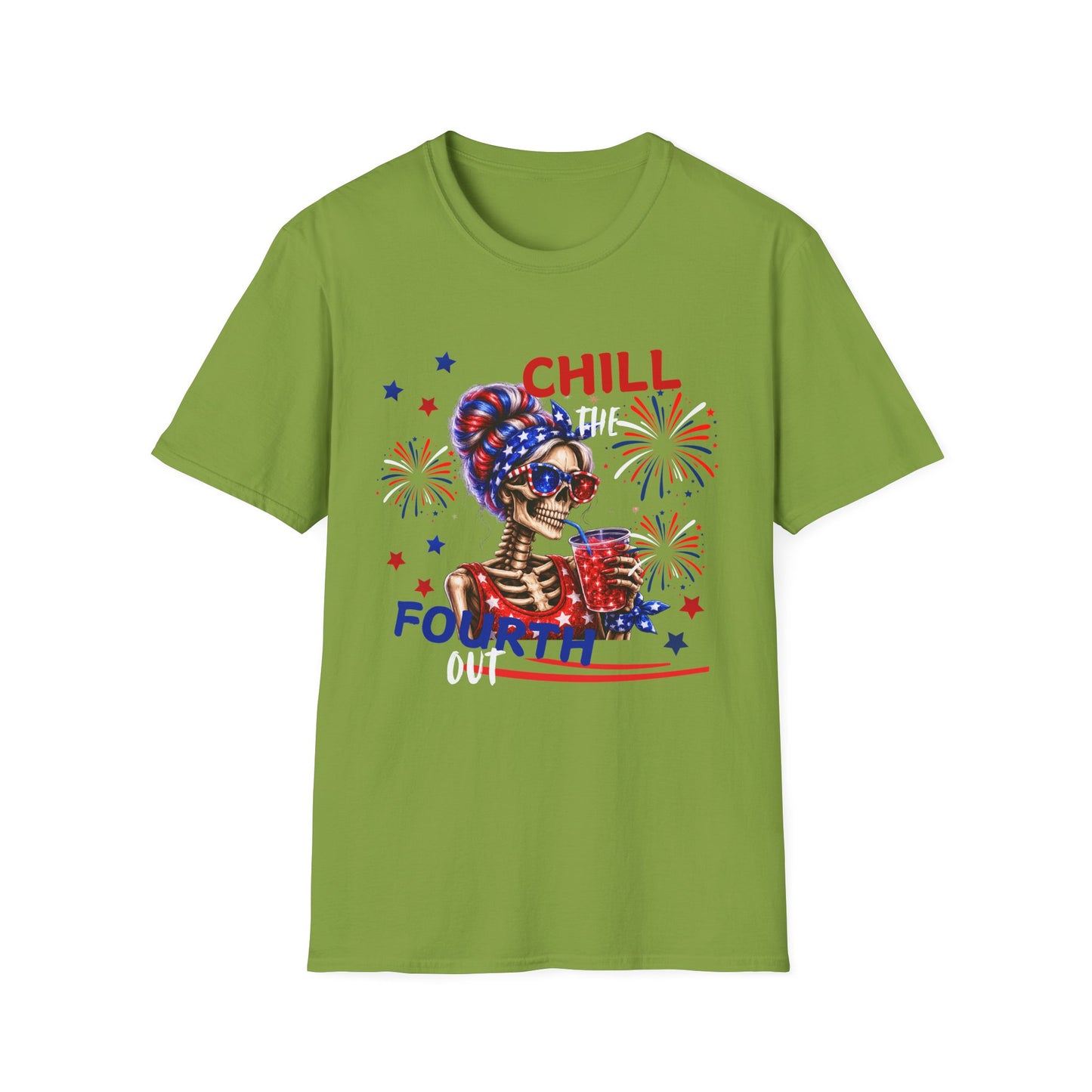 4th of July 'Chill' Skull Tee — Patriotic Fireworks Graphic T-Shirt