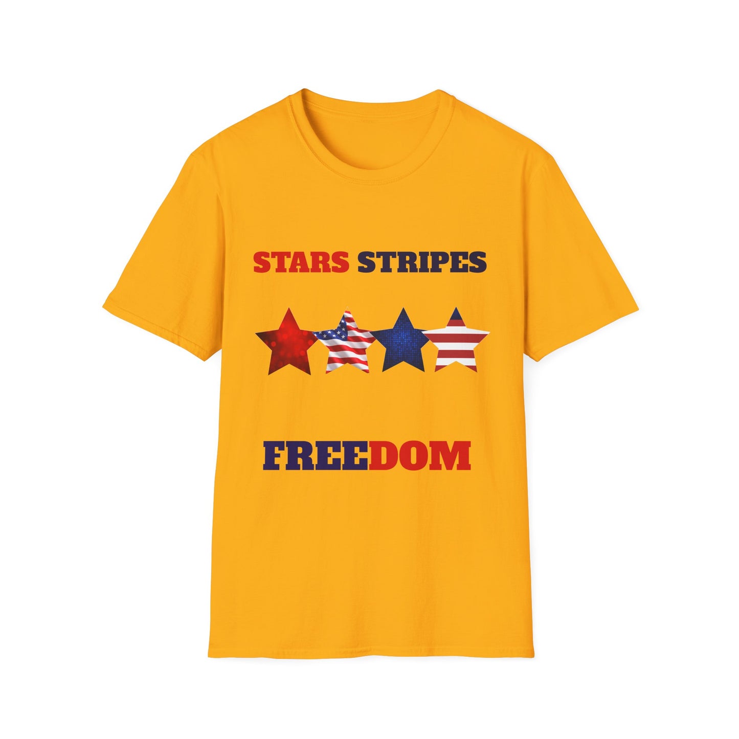 Patriotic "Stars Stripes Freedom" T-Shirt — American Flag Star Graphic