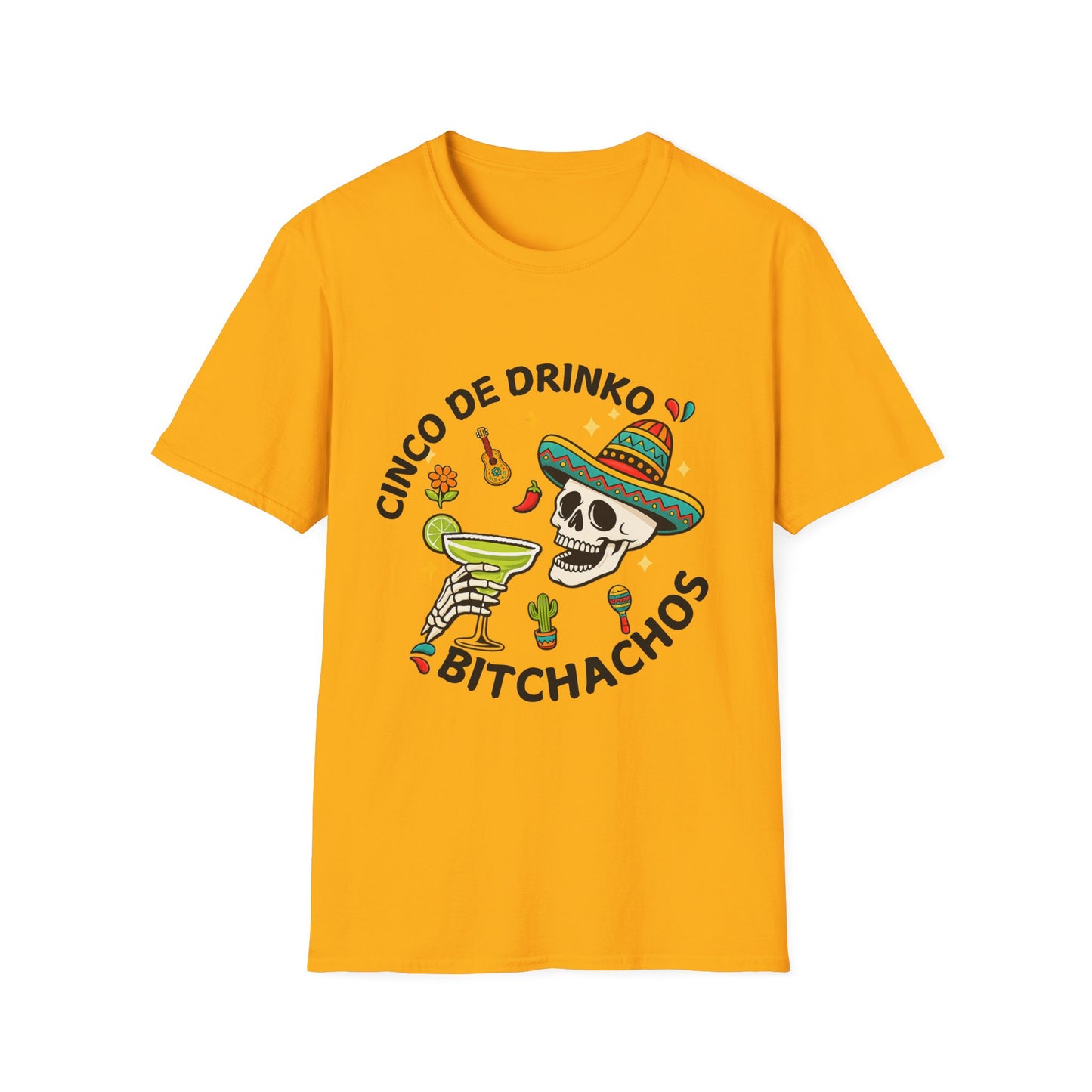 Cinco de Drinko T-Shirt – Funny Mexican Fiesta Skull Margarita Tee