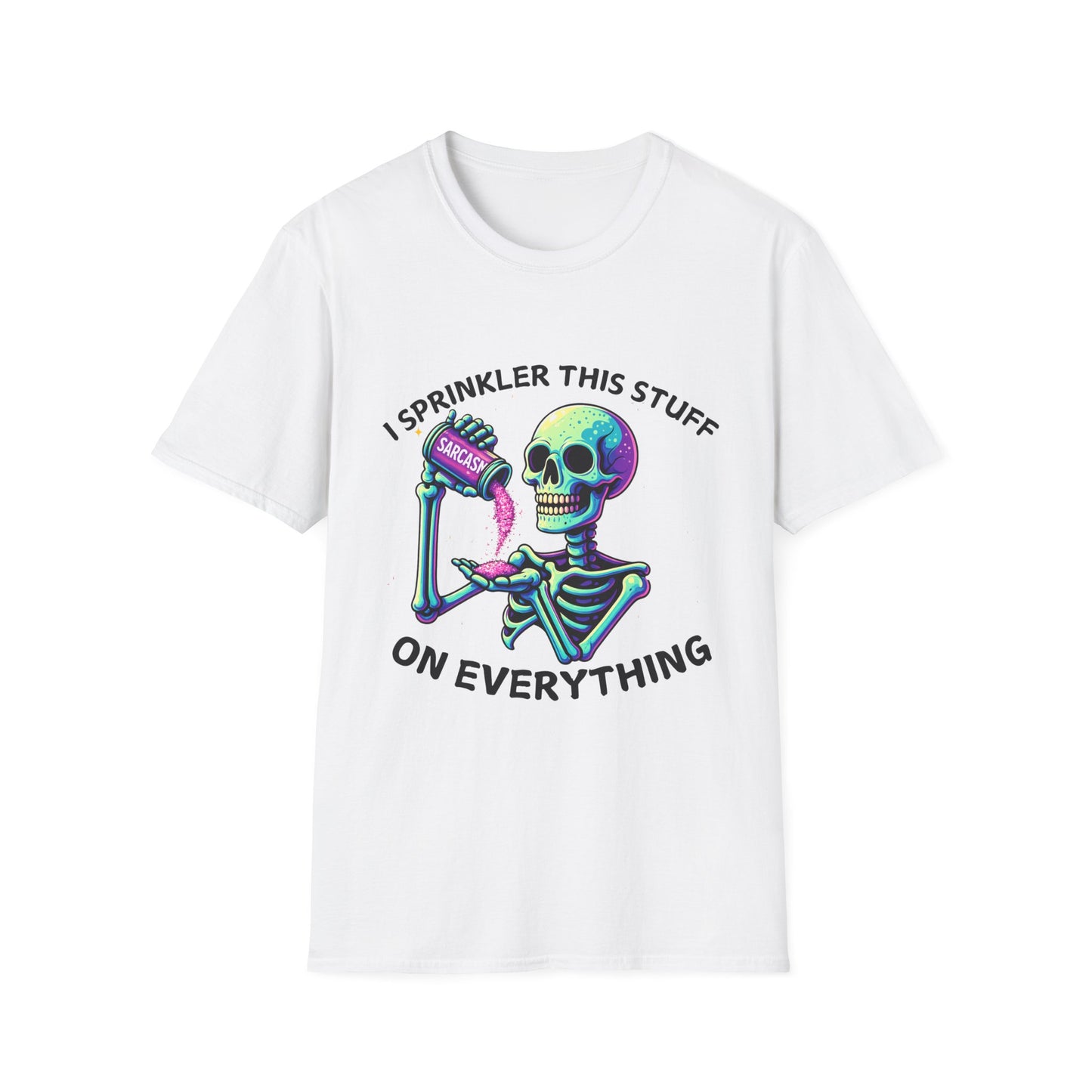Sarcasm Skeleton Shirt – Funny Gothic Graphic Tee, Neon Skeleton Humor Shirt, Dark Humor Aesthetic Tee