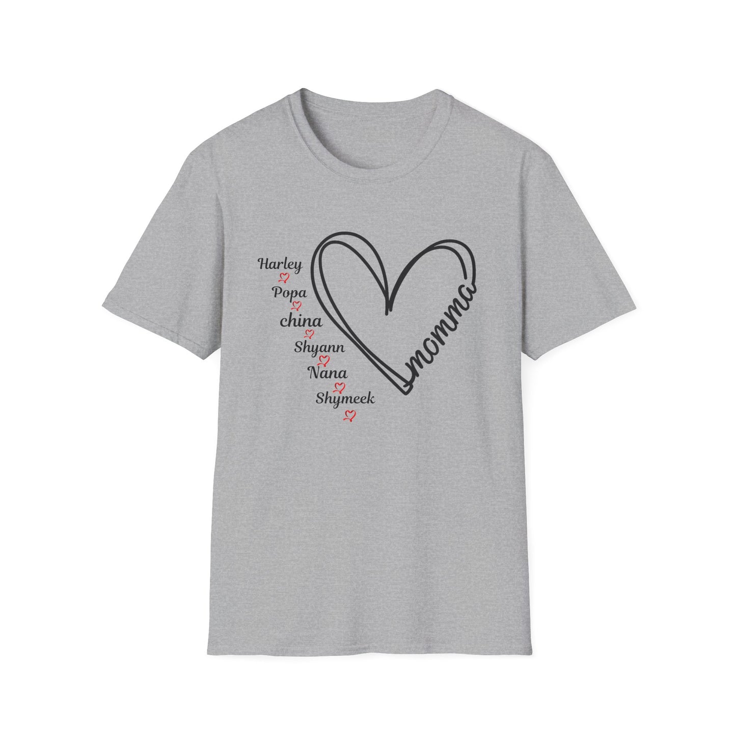 Custom Mom Heart Shirt | Personalized Name T-Shirt | Gift for Mom